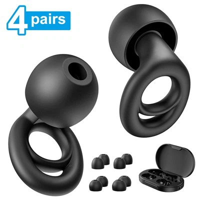 4 paires de bouchons d'oreille en silicone